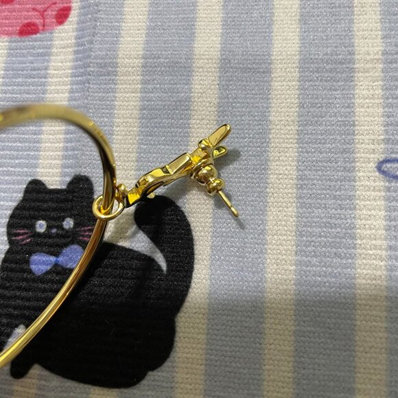 Saint Laurent Gold-Tone Round Earrings - Picture 5 of 5